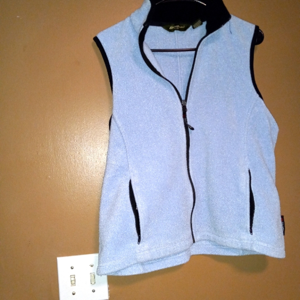 EDDIE  Bauer  polar tech vest women's size large full zip pockets color blue